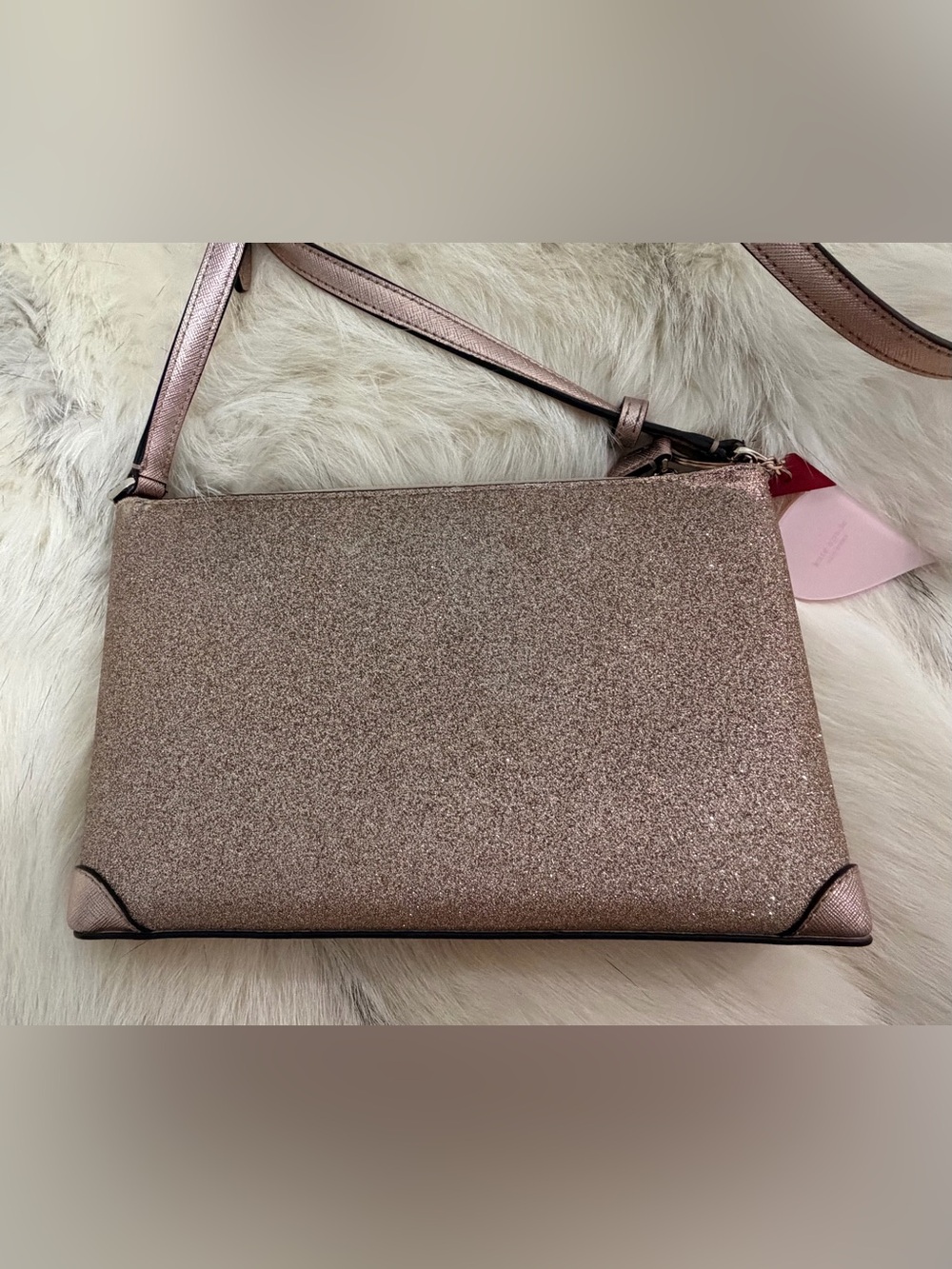 Kate Spade Rose Gold Glitter Shimmery Crossbody Bag - EUC - Picture 5 of 14
